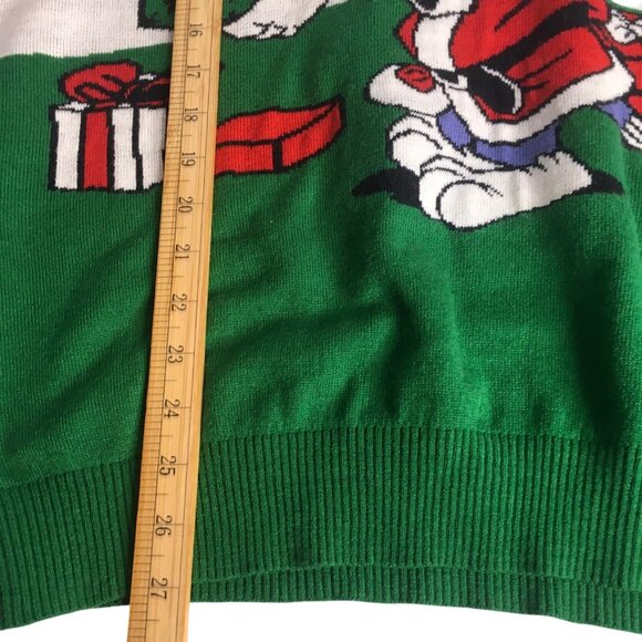 Tom and Jerry Sweater Mens Large Green Red Christmas Ugly Crewneck Pullover - Picture 11 of 15